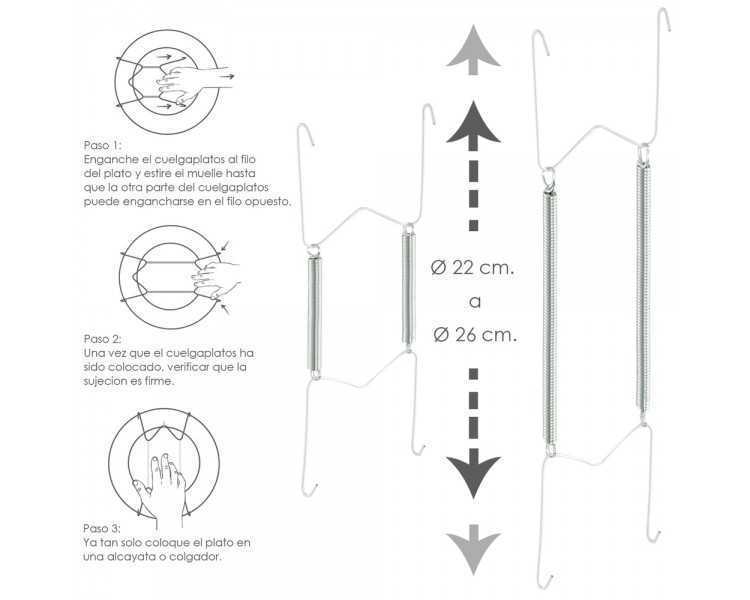 Cuelgaplatos Muelle Para platos de Ø 22 a 26 cm.