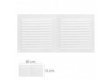 Rejilla Ventilacion Atornillable Doble 30x15 cm. Color Blanca