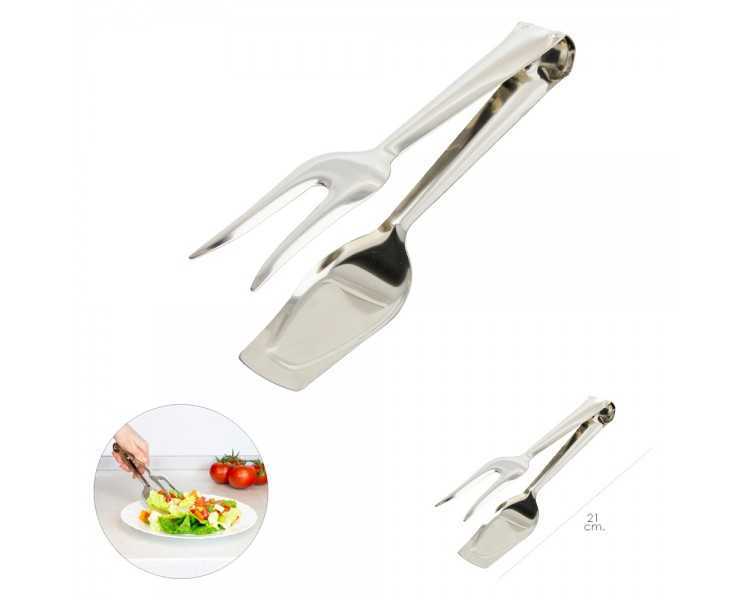 Pinzas Para Servir Acero Inoxidable  21 cm. Ideal para la cocina, servir ensaladas, servir carnes, pescados, etc.