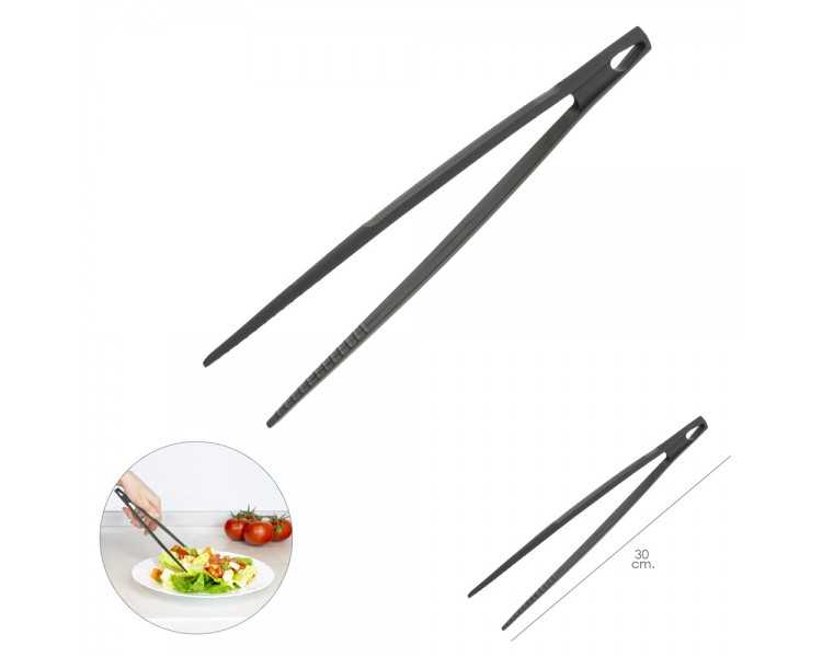 Pinzas De Cocina, Color Negro, Fabricadas en Nylon, 30cm.