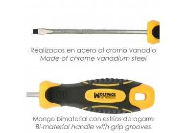 Juego Destornilladores Acero Cromo Vanadio 7 Piezas Con Mango Bimaterial