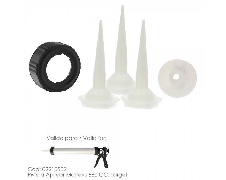 Set Accesorios para Pistola Aluminio / Acero Aplicar Mortero 660 CC. 02210502