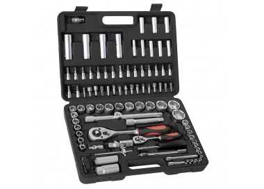 Juego Completo Llaves Vaso, kit 94 Piezas, 1/4"-1/2", Acero Vanadio, Con Maletin