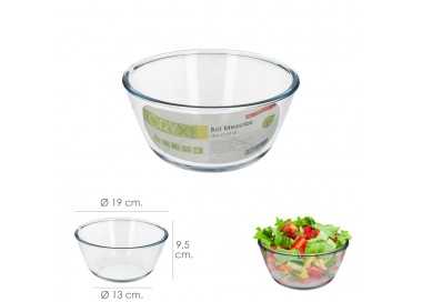 Bol De Cristal, Ideal Para Mezclas. 1.5 Litros. Libre BPA, Cristal De Borosilicato.Ensaladas, Postres, Cocina, Resposteria