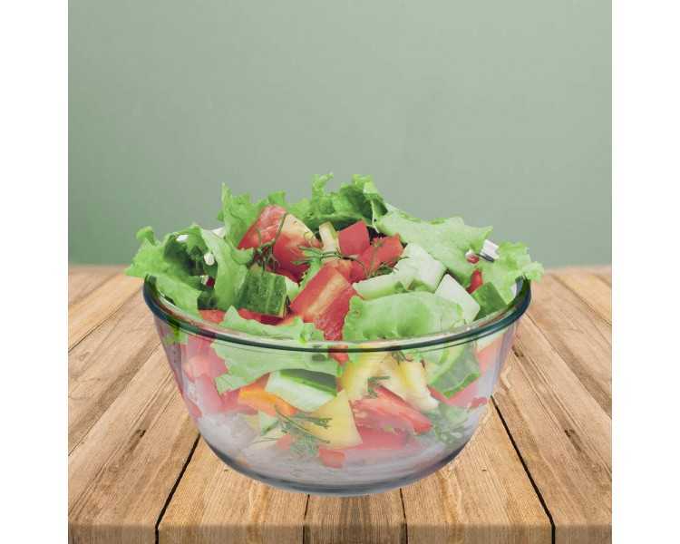 Bol De Cristal, Ideal Para Mezclas. 1.5 Litros. Libre BPA, Cristal De Borosilicato.Ensaladas, Postres, Cocina, Resposteria