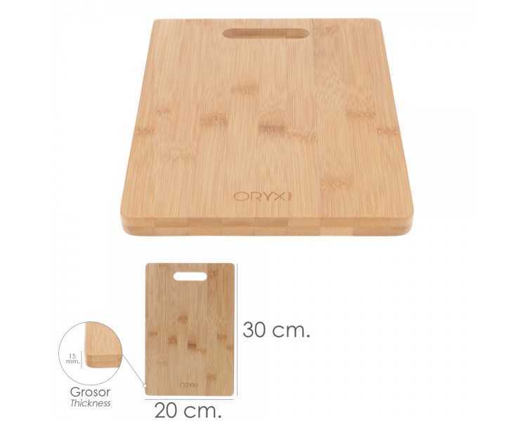 Tabla Cortar Cocina Fabricada En Madera De Bambu 100% Con Asa 30x20 cm.Tabla Cortar,Carne Pescado,Verduras,Frutas,Alimentos