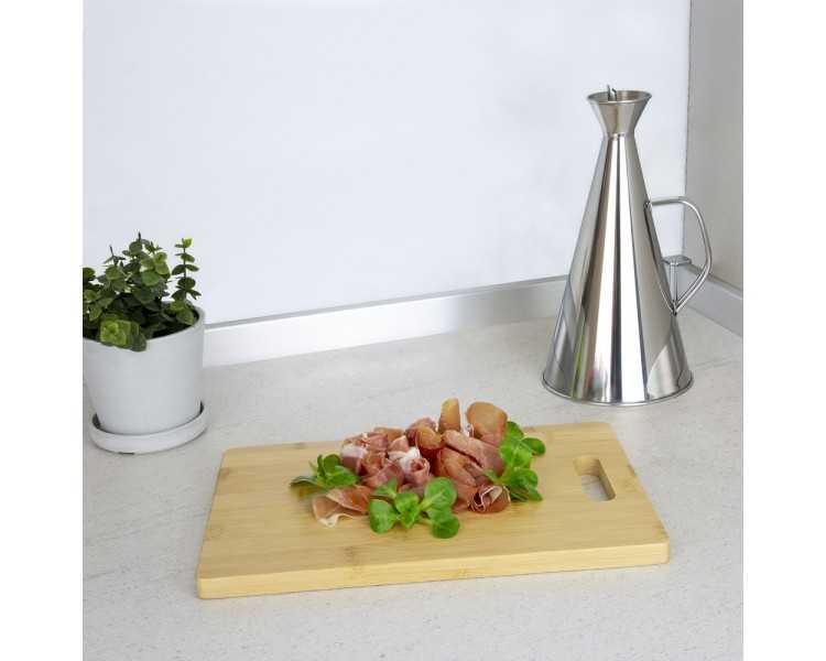 Tabla Cortar Cocina Fabricada En Madera De Bambu 100% Con Asa 30x20 cm.Tabla Cortar,Carne Pescado,Verduras,Frutas,Alimentos
