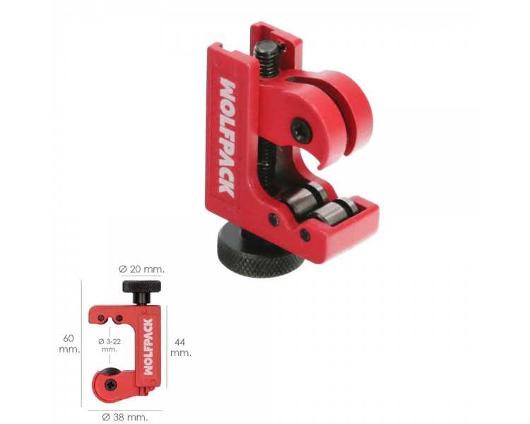 Cortador De Tubos Mini De Ø 3 A 22 mm. Cuerpo Realizado en Aluminio y Rodel en Acero Templado.