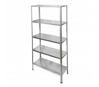 Estanteria Acero Galvanizado con 5 Baldas 150x75x30 cm. Baldas ajustables. Peso maximo 150 Kg.