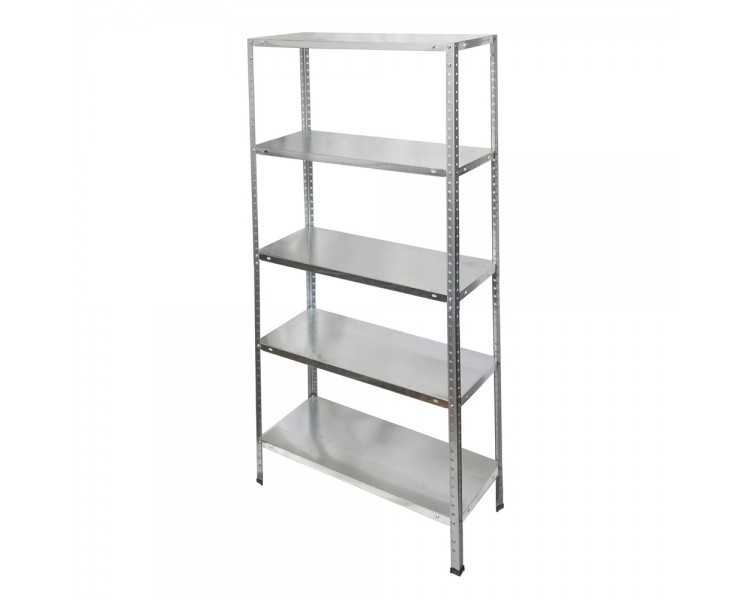 Estanteria Acero Galvanizado con 5 Baldas 150x75x30 cm. Baldas ajustables. Peso maximo 150 Kg.