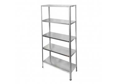 Estanteria Acero Galvanizado con 5 Baldas 150x75x30 cm. Baldas ajustables. Peso maximo 150 Kg.