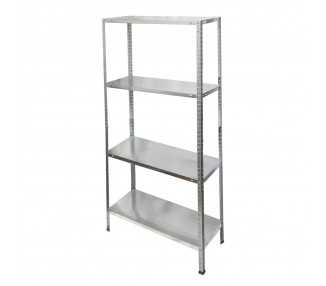 Estanteria Acero Galvanizado con 4 Baldas 150x75x30 cm. Baldas ajustables. Peso maximo 120 Kg.