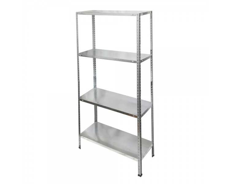Estanteria Acero Galvanizado con 4 Baldas 150x75x30 cm. Baldas ajustables. Peso maximo 120 Kg.