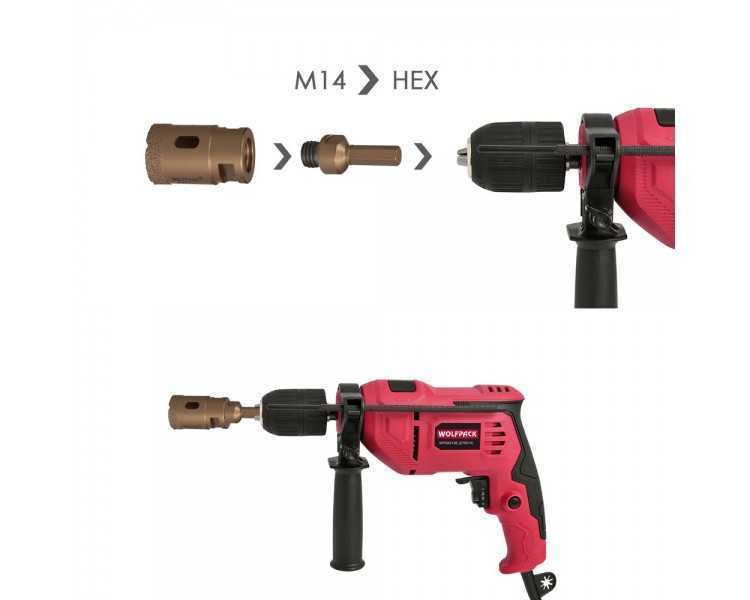 Adaptador M14 A Espiga Taladro, Adaptador Amoladora A Taladro