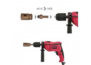 Adaptador M14 A Espiga Taladro, Adaptador Amoladora A Taladro