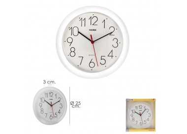 Reloj De Pared Ø 25 cm. Color Blanco