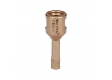 Corona Diamante Para Amoladora Ø 10 mm. Conexión Rosca M14. Corte Seco