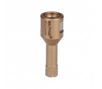 Corona Diamante Para Amoladora Ø 12 mm. Conexión Rosca M14. Corte Seco