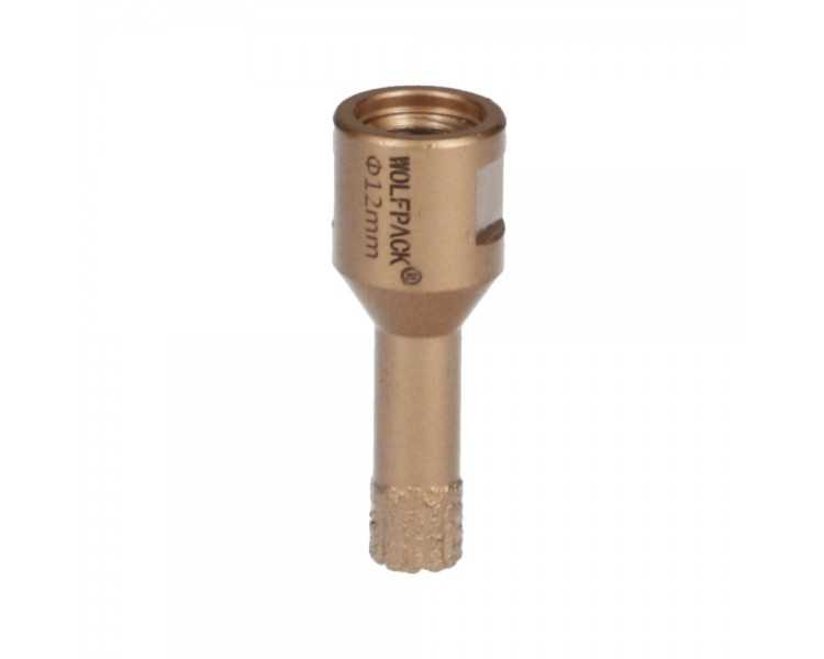 Corona Diamante Para Amoladora Ø 12 mm. Conexión Rosca M14. Corte Seco
