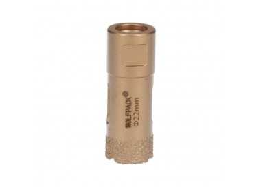 Corona Diamante Para Amoladora Ø 22 mm. Conexión Rosca M14. Corte Seco