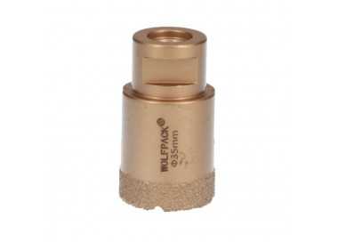 Corona Diamante Para Amoladora Ø 35 mm. Conexión Rosca M14. Corte Seco