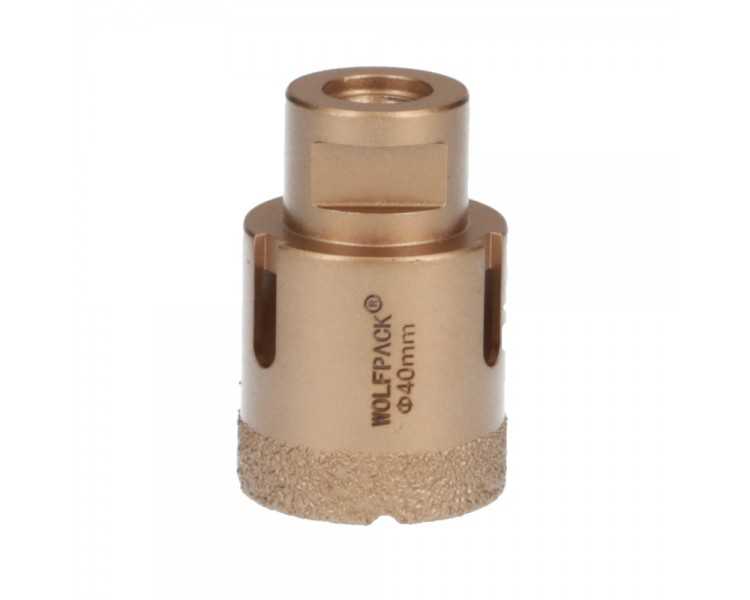 Corona Diamante Para Amoladora Ø 40 mm. Conexión Rosca M14. Corte Seco