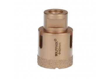 Corona Diamante Para Amoladora Ø 40 mm. Conexión Rosca M14. Corte Seco