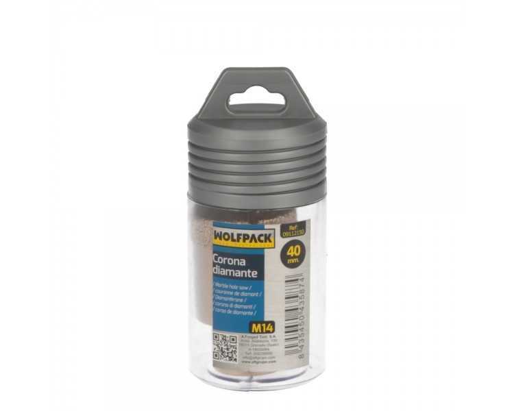 Corona Diamante Para Amoladora Ø 40 mm. Conexión Rosca M14. Corte Seco