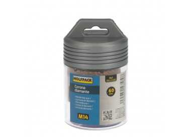 Corona Diamante Para Amoladora Ø 60 mm. Conexión Rosca M14. Corte Seco