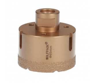 Corona Diamante Para Amoladora Ø 65 mm. Conexión Rosca M14. Corte Seco