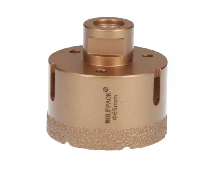 Corona Diamante Para Amoladora Ø 65 mm. Conexión Rosca M14. Corte Seco