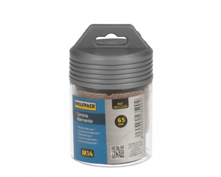 Corona Diamante Para Amoladora Ø 65 mm. Conexión Rosca M14. Corte Seco
