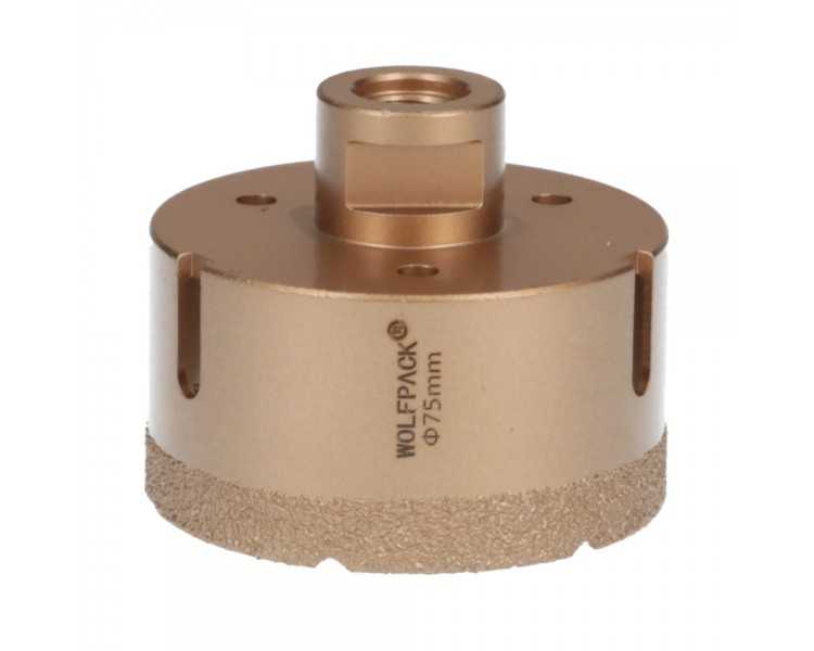 Corona Diamante Para Amoladora Ø 75 mm. Conexión Rosca M14. Corte Seco