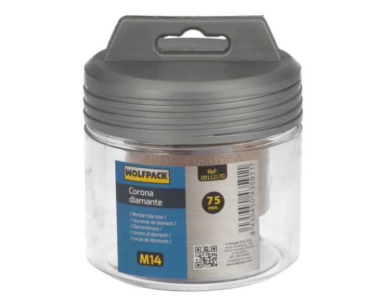 Corona Diamante Para Amoladora Ø 75 mm. Conexión Rosca M14. Corte Seco