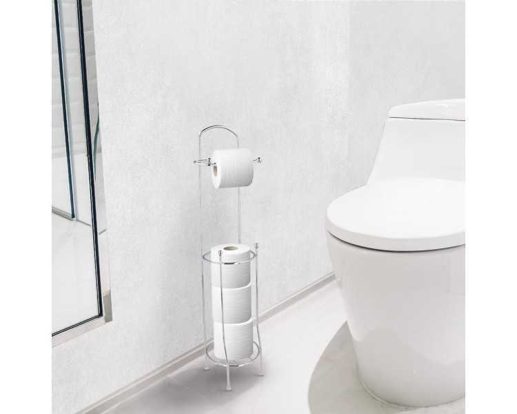 Portarrollos Papel Higienico Vertical Para Baño, Rollos De Reserva, Ø 15 x 65 cm.