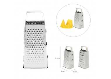 Rallador Acero Inoxidable, 4 Cortes Diferentes, Vertical.
