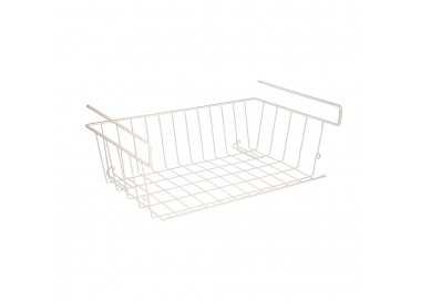 Cesta Bajo Estante Colgante Blanca 39x25x11cm.