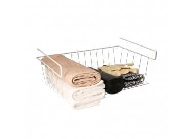 Cesta Bajo Estante Colgante Blanca 39x25x11cm.