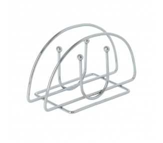 Servilletero Mesa,  Acero Cromado Forma Semicircular Vertical