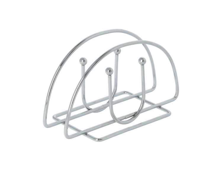 Servilletero Mesa,  Acero Cromado Forma Semicircular Vertical