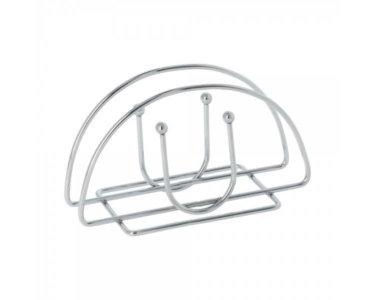 Servilletero Mesa,  Acero Cromado Forma Semicircular Vertical