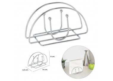 Servilletero Mesa,  Acero Cromado Forma Semicircular Vertical
