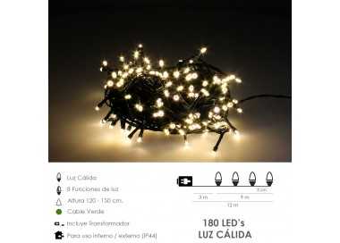 Guirnalda Luces Navidad 500 Leds Color Blanco Calido. Luz Navidad Interiores y Exteriores Ip44