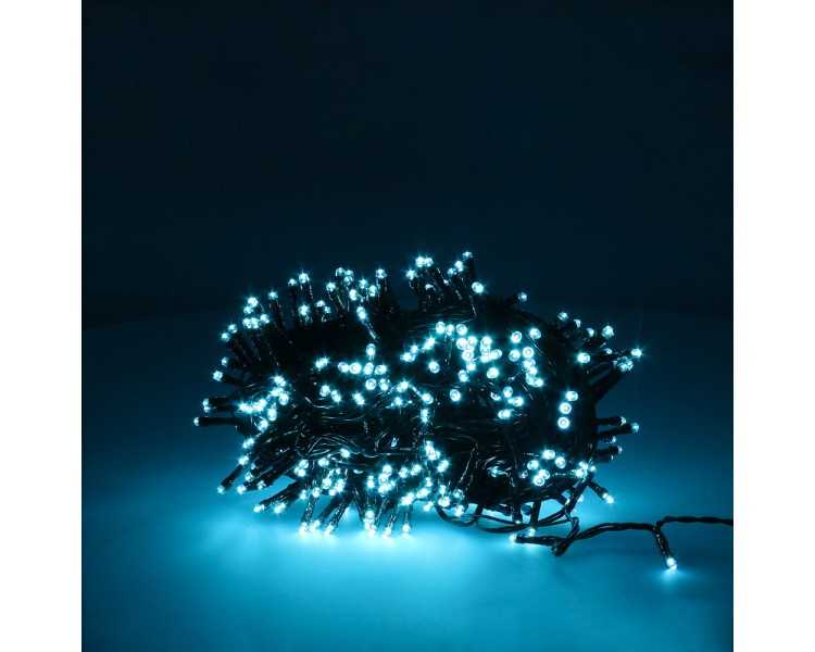 Guirnalda Luces Navidad 300 Leds Color Azul Hielo. Luz Navidad Interiores y Exteriores Ip44