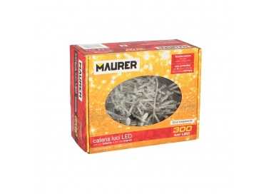 Guirnalda Luces Navidad 300 Leds Color Blanco Frio Luz Navidad Interiores y Exteriores Ip44. Cable Transparente.