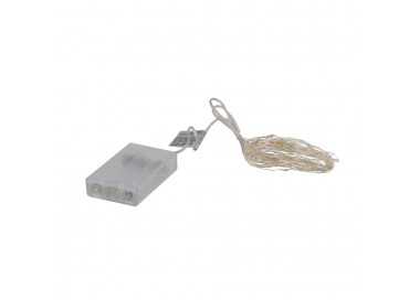 Guirnalda Luces Navidad Microled 60 Leds Color Blanco Calido.Luz navidad interiores IP20 A Pilas (3 AA No Incluidas)