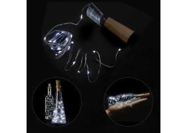 Luces Navidad Guirnalda Led con Tapon 20 Microled Blanco Frio IP20. A Pilas 3 LR44 (Si Incluidas)