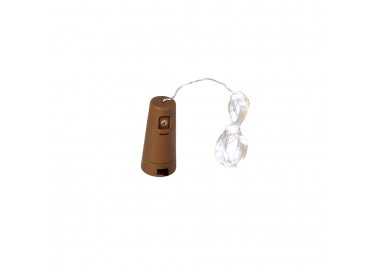 Luces Navidad Guirnalda Led con Tapon 20 Microled Blanco Frio IP20. A Pilas 3 LR44 (Si Incluidas)