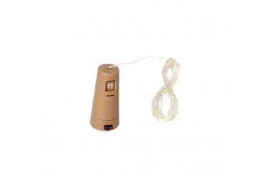 Luces Navidad Guirnalda Led con Tapon 20 Microled Blanco Frio IP20. A Pilas 3 LR44 (Si Incluidas)