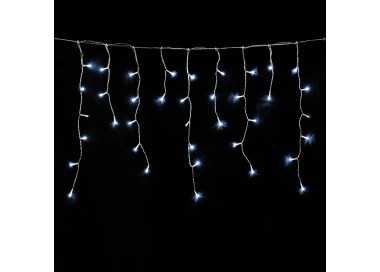 Guirnalda Luces Navidad Cortina 5x1 Metros 182 Leds Blanco Frio. Luz Navidad Interiores y Exteriores Ip44. Cable Transparente